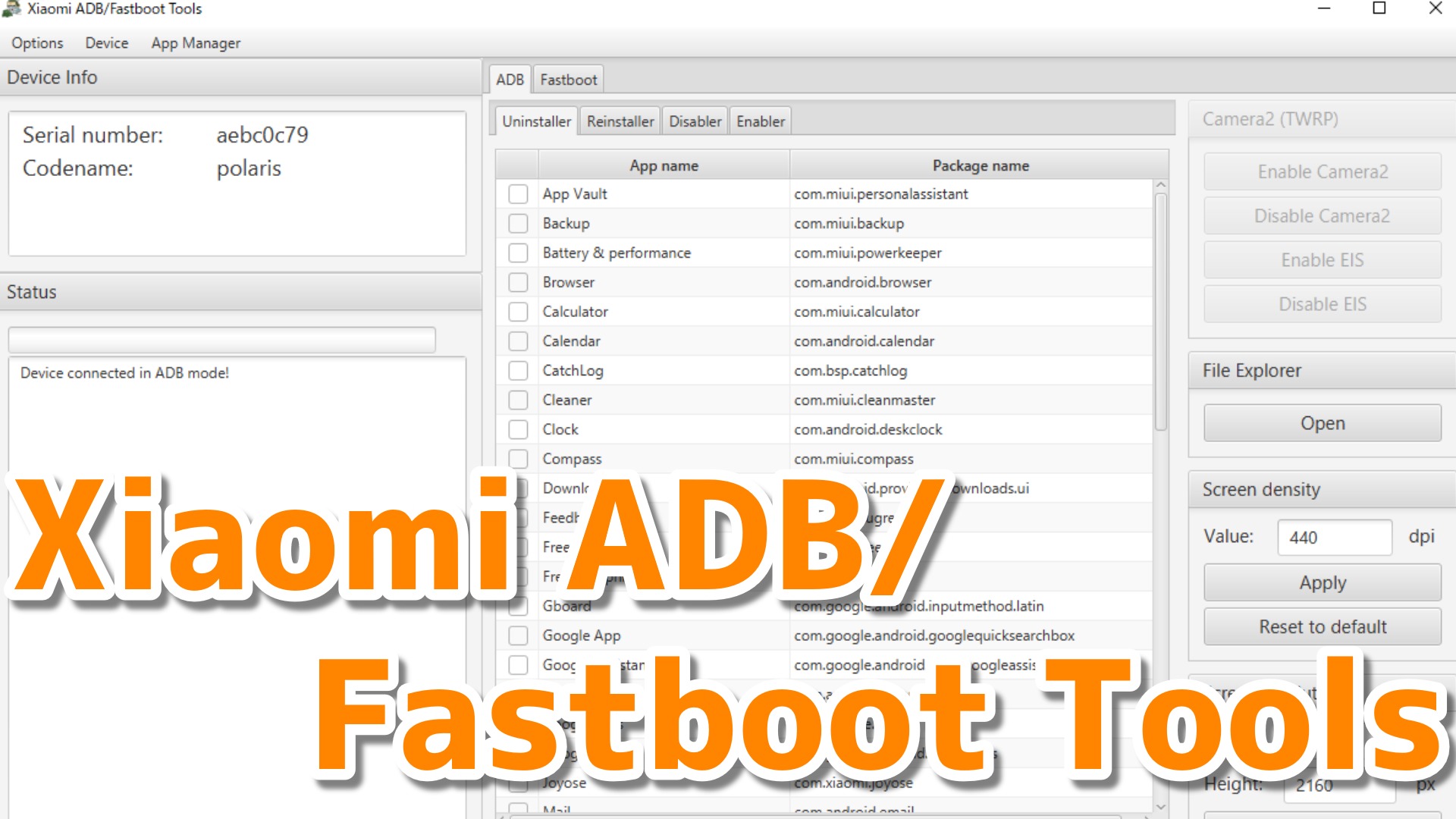Xiaomi端末のアプリ無効化などを簡単に行える Xiaomi Adb Fastboot Tools
